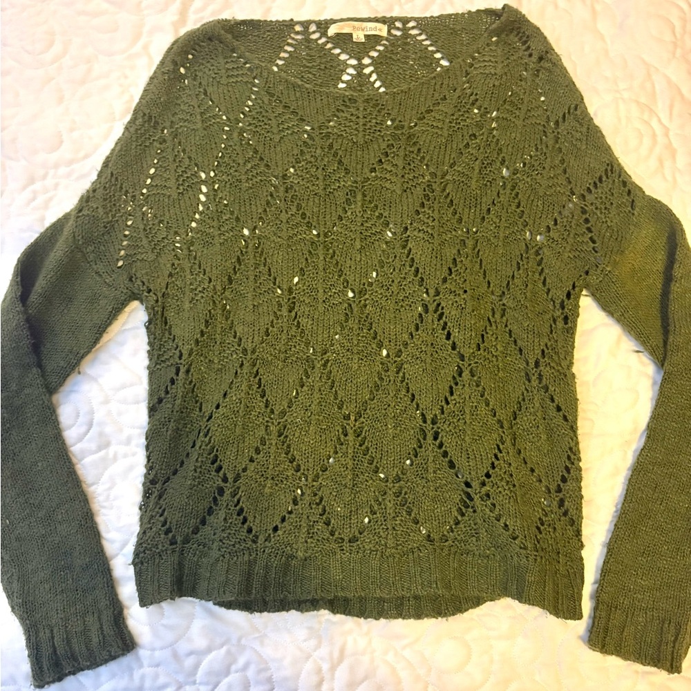 Rewind Olive Knit Women's Sweater